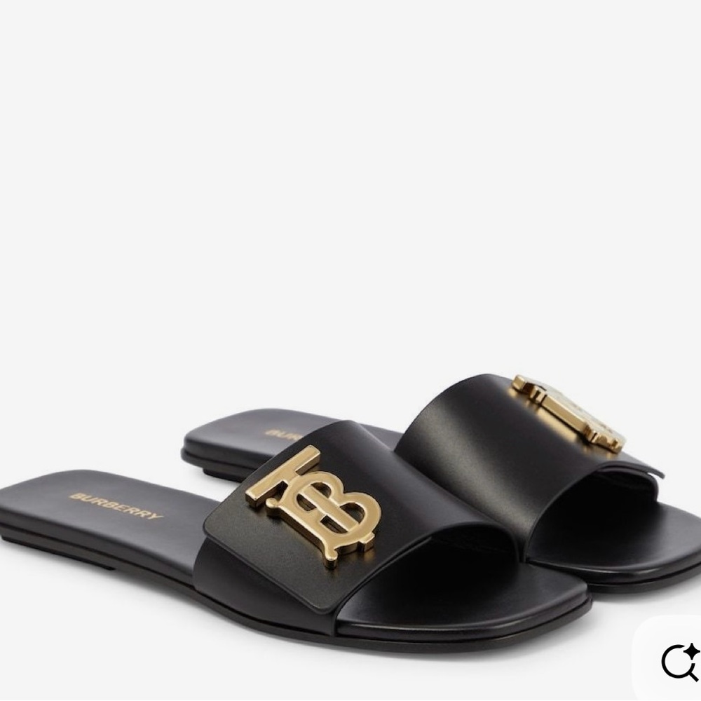 Burberry Black Slides with Embossed Logo